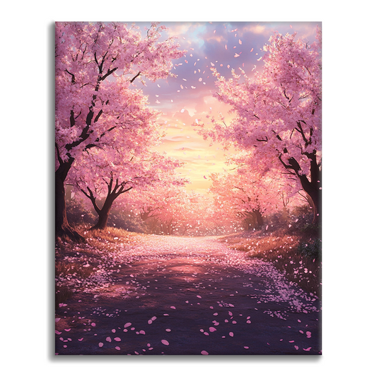 桜の散歩道 - 数字で塗り絵
