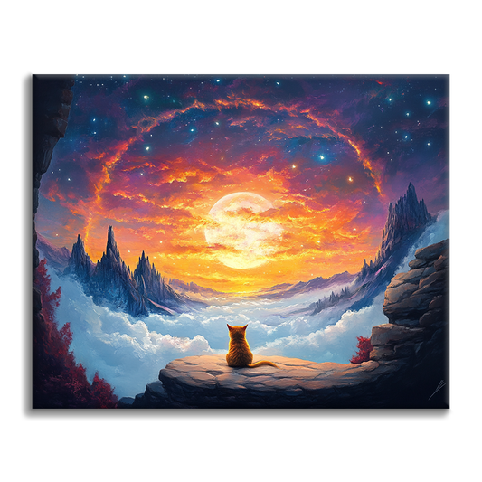 猫と星 - 数字で塗り絵