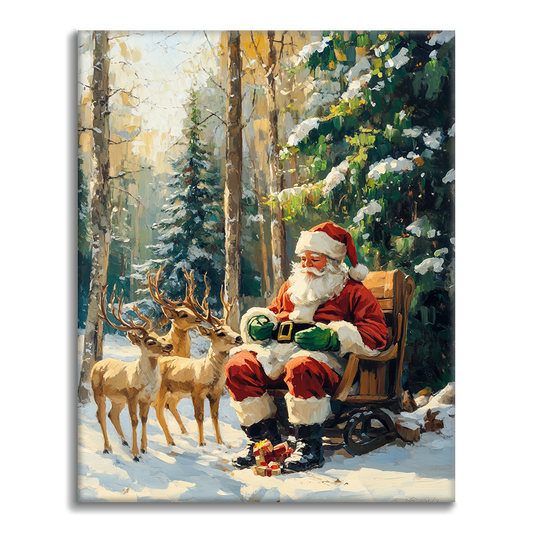 トナカイのクリスマスミッション - 数字で塗り絵