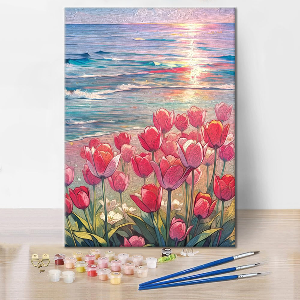 広がりのある海辺｜海辺の空気感｜数字油絵 – Cheerful painting®（JP）