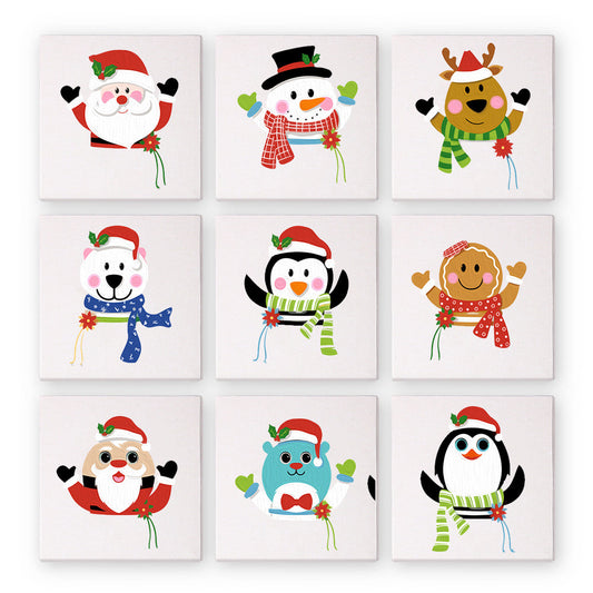 クリスマスの動物たち - 数字塗り絵ミニアート
