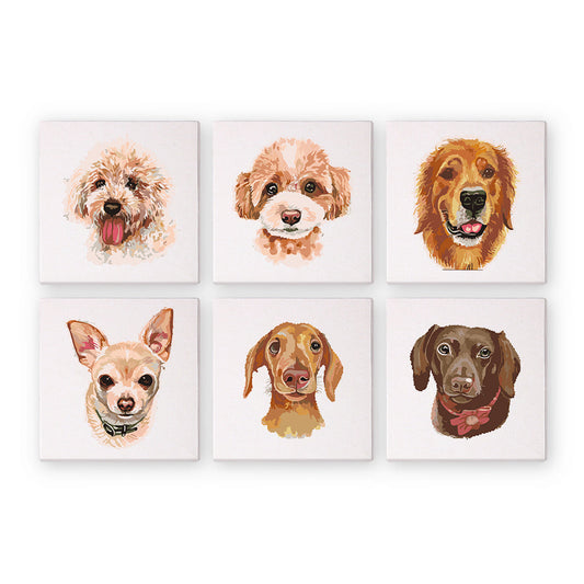 犬のセット - 数字塗り絵ミニアート
