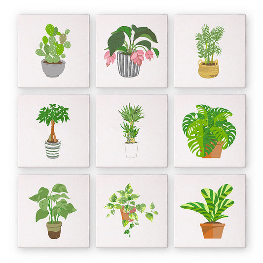 緑の植物 - 数字塗り絵ミニアート