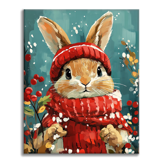 クリスマスバニー - 数字で塗り絵