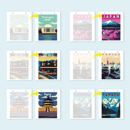 世界旅行-2027年ぬり絵カレンダー