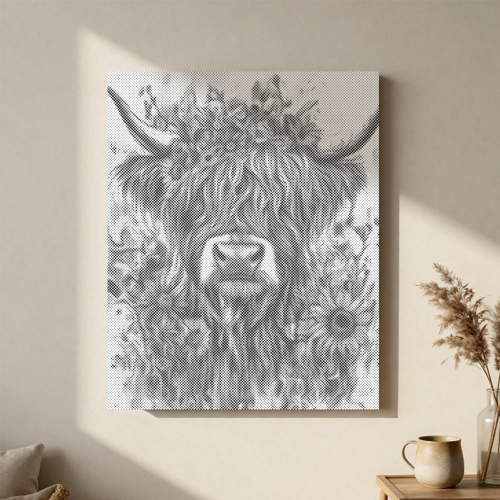 ハイランド牛 - 点描画