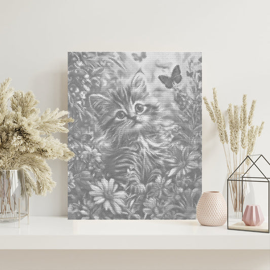 庭の子猫 - 点描画キット