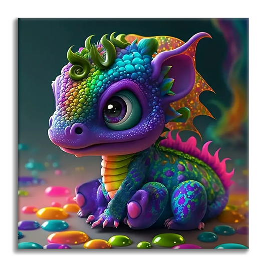 かわいい小さなドラゴン - 数字で塗り絵