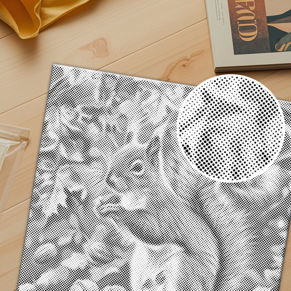 秋の落ち葉の中のリス - 点描画