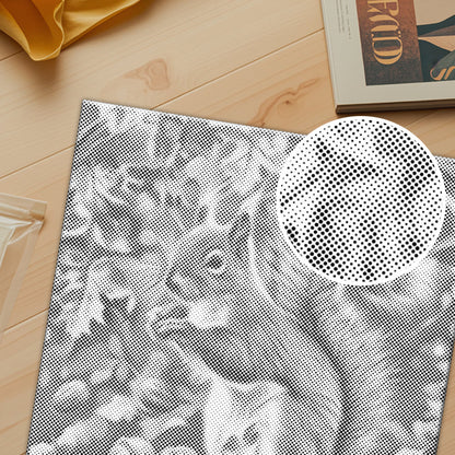 秋の落ち葉の中のリス - 点描画