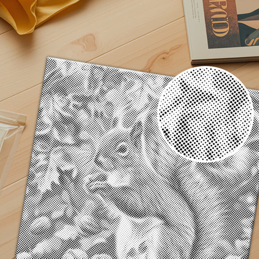 秋の落ち葉の中のリス - 点描画キット