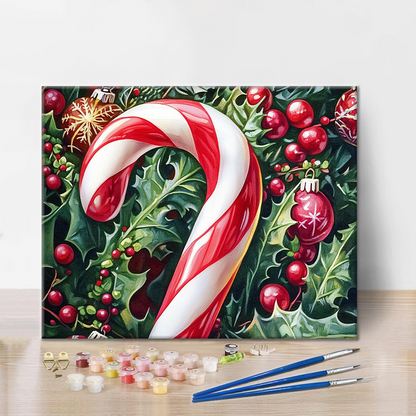 クリスマスキャンディ - 数字で塗り絵