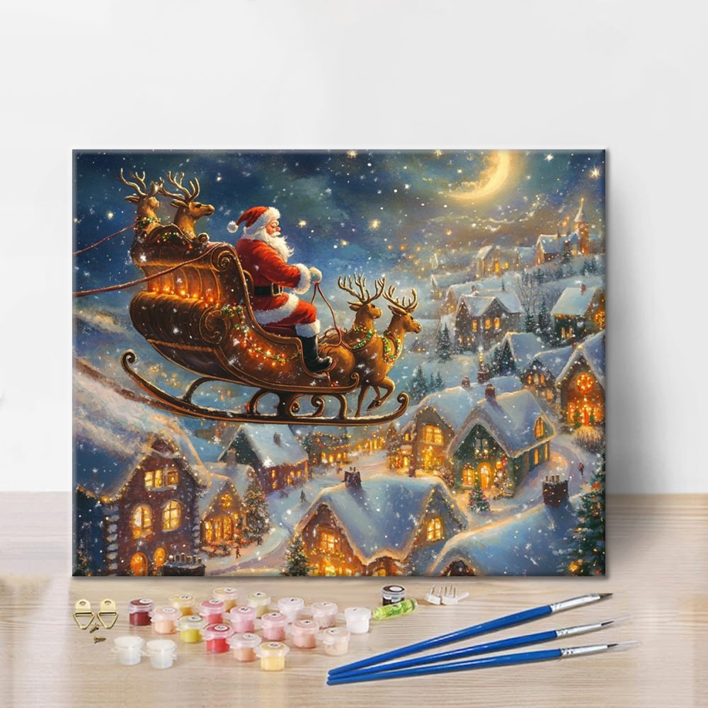 サンタクロースとそり - 数字で塗り絵 – Cheerful painting®(JP) サンタクロースとそり - 数字で塗り絵 – Cheerful painting®(JP)