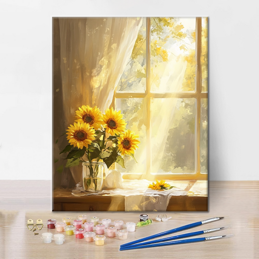 ひまわり - 数字で塗り絵