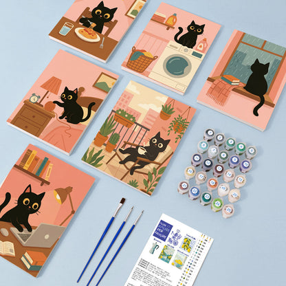 黒猫の日 - 数字塗り絵ミニアート