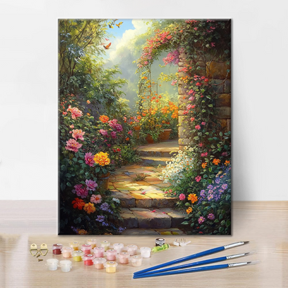 春の庭 - 数字で塗り絵