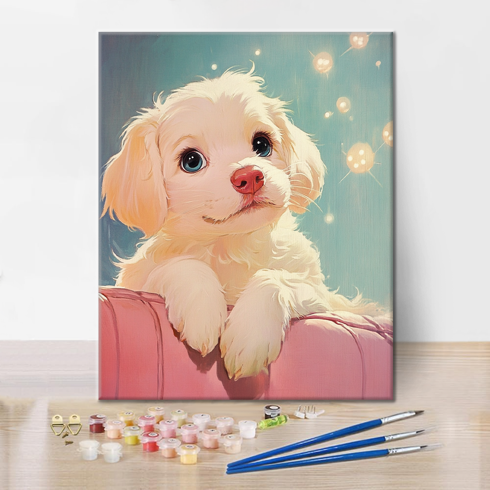 犬の心地よいひととき - 数字で塗り絵