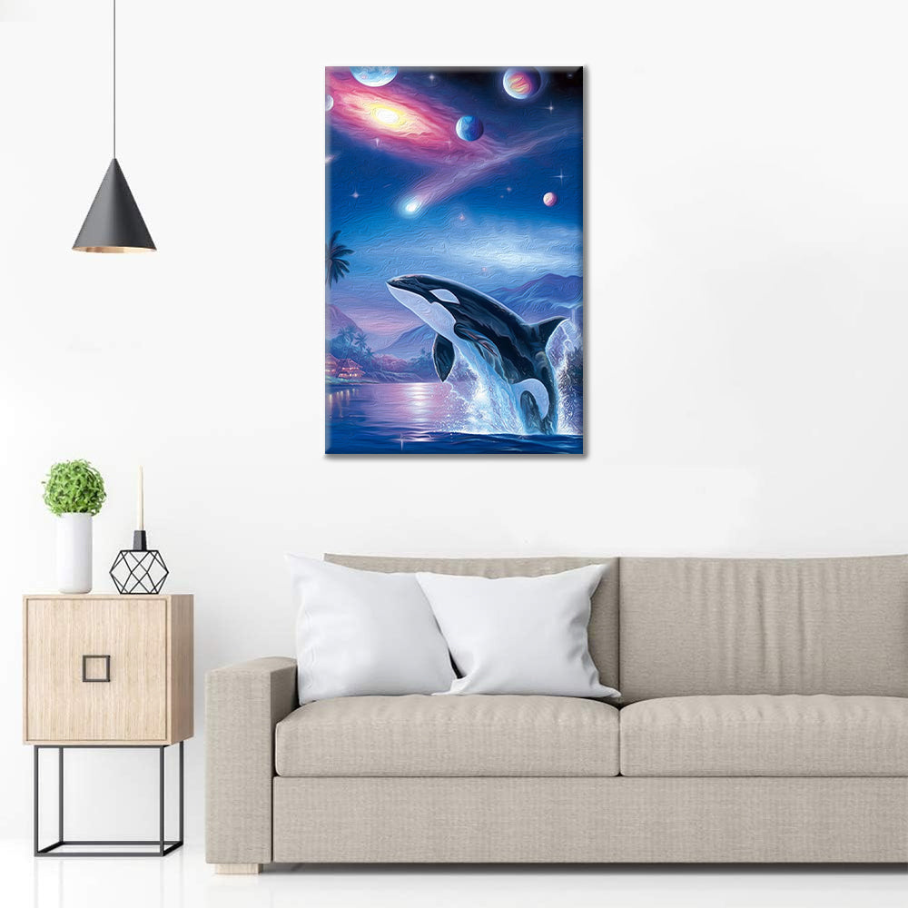 クジラの惑星オーロラ - 数字で塗り絵