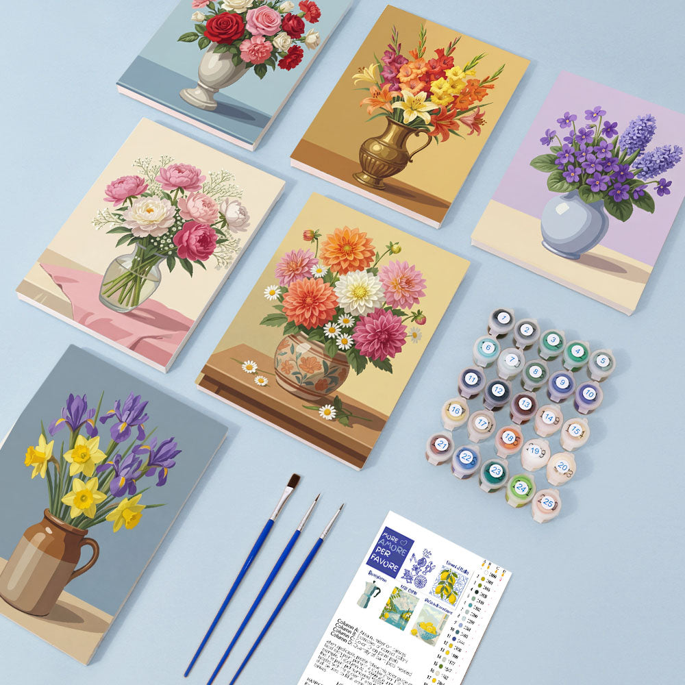 花瓶の花 - 数字塗り絵ミニアート – Cheerful painting®（JP）