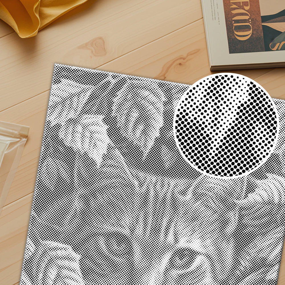 葉っぱと猫 - 点描画
