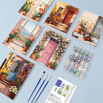 花開く扉 - 数字塗り絵ミニアート