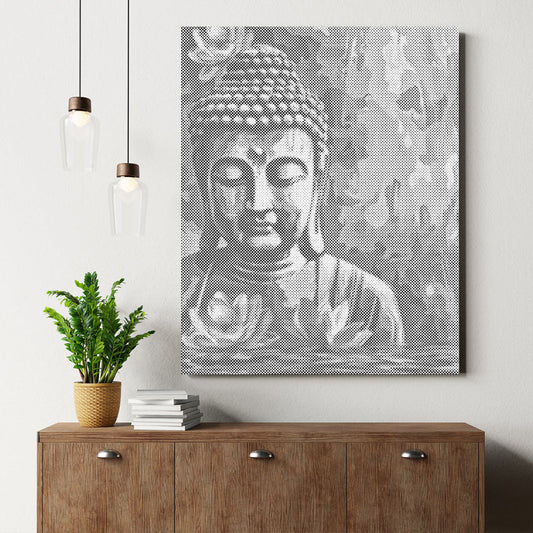 花を持つ仏陀 - 点描画キット