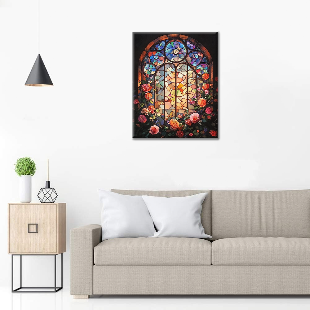 花の窓 - 数字で塗り絵