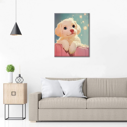 犬の心地よいひととき - 数字で塗り絵