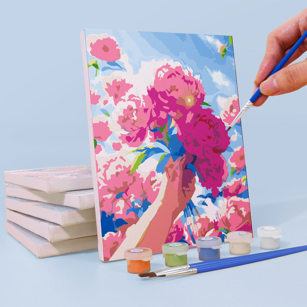 空に咲く花 - 数字塗り絵ミニアート