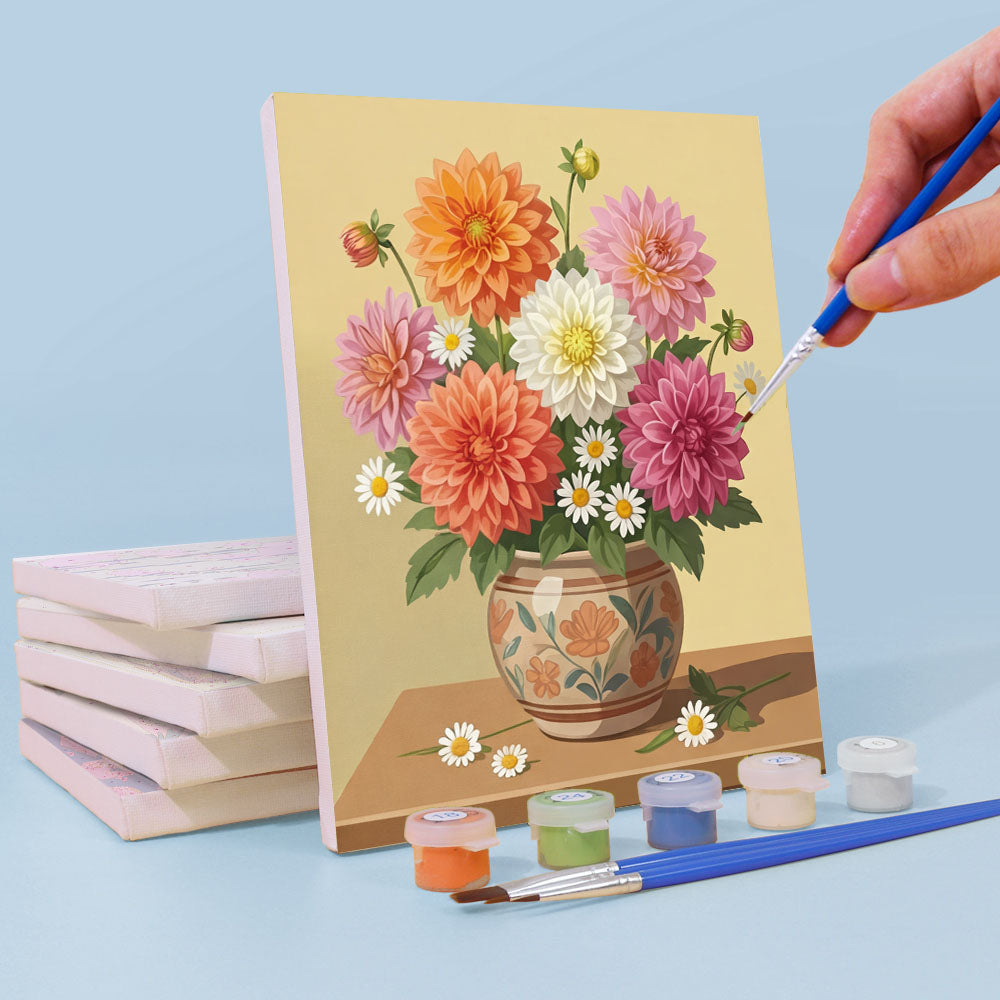 花瓶の花 - 数字塗り絵ミニアート – Cheerful painting®（JP）