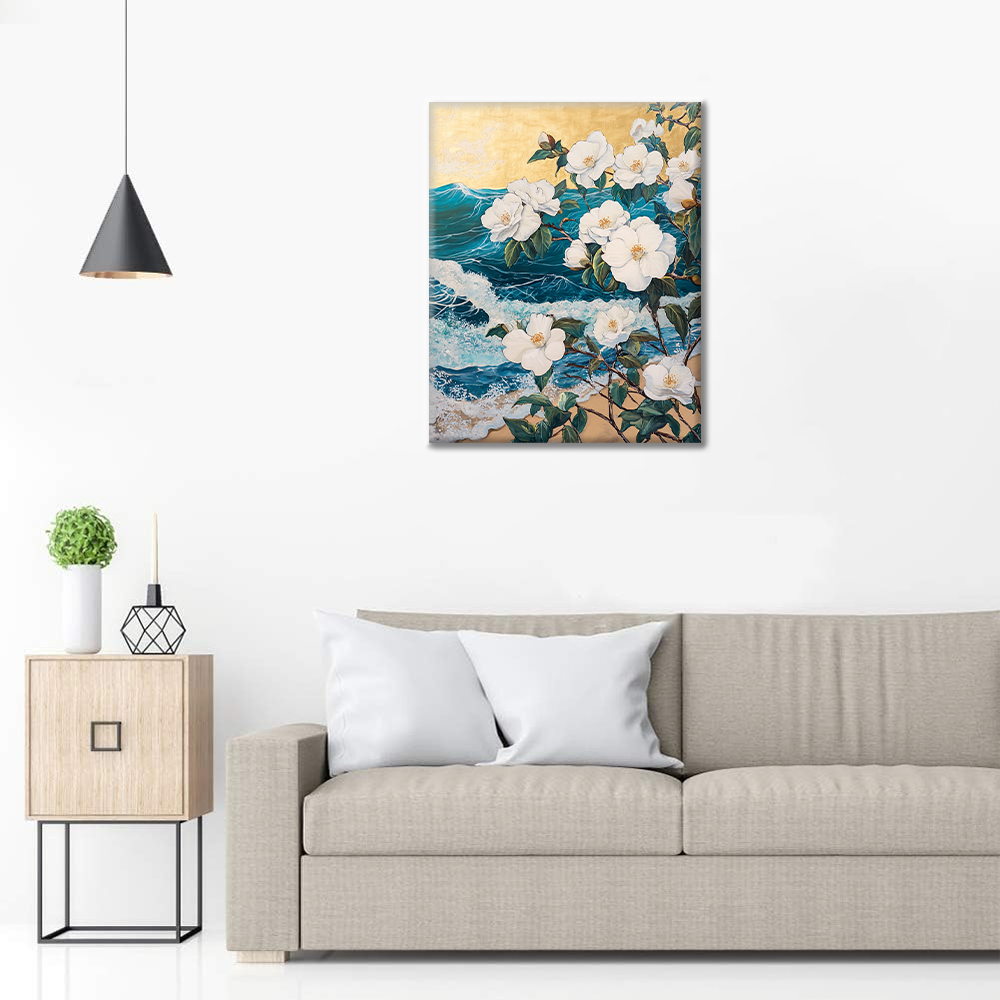 海辺の牡丹 - 数字で塗り絵