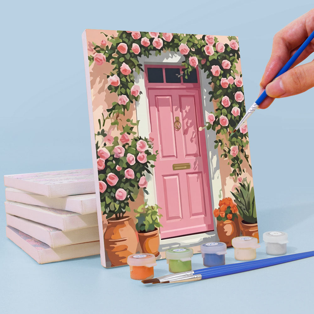 花開く扉 - 数字塗り絵ミニアート