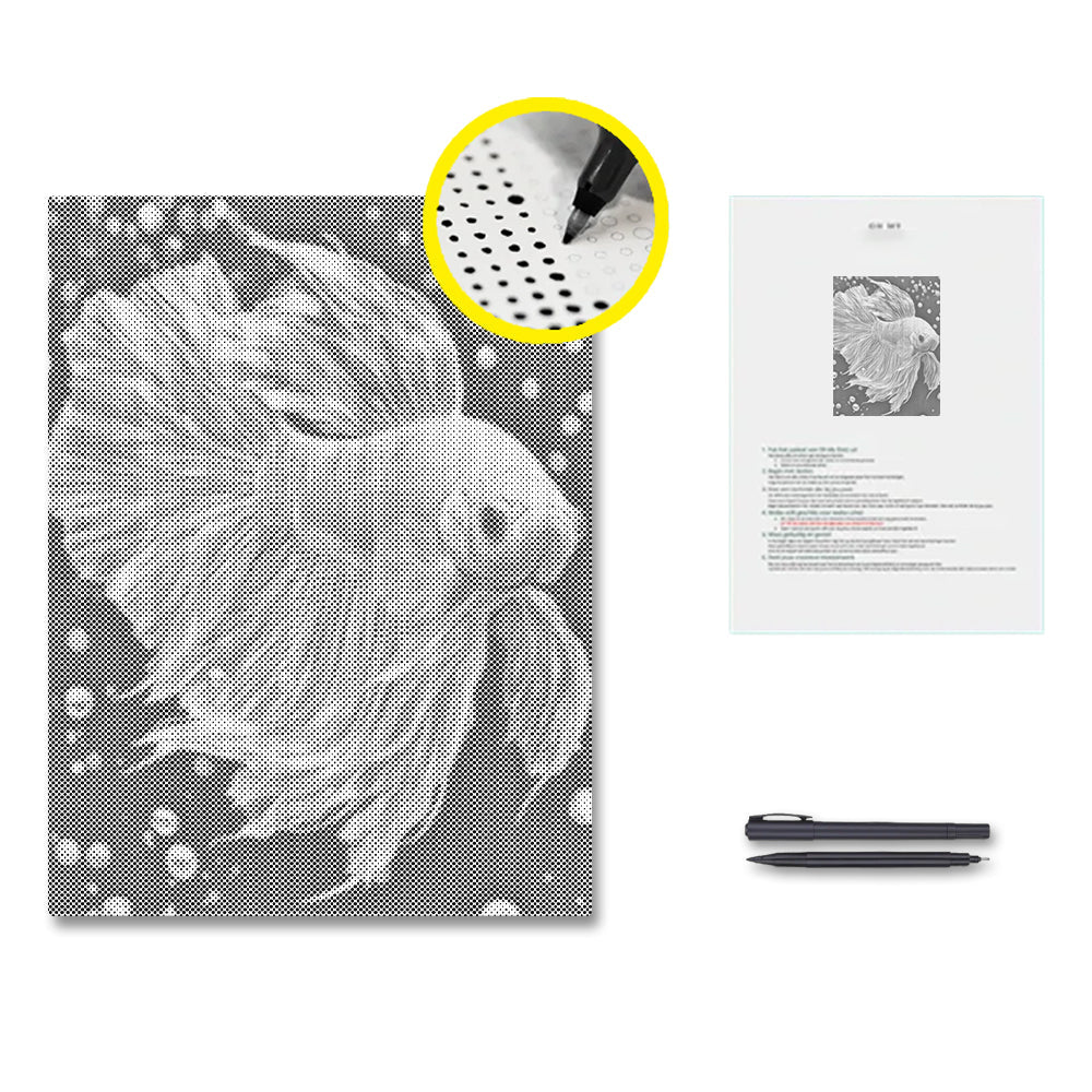 宝石のようなベタの魚 - 点描画