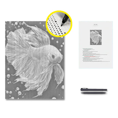 宝石のようなベタの魚 - 点描画