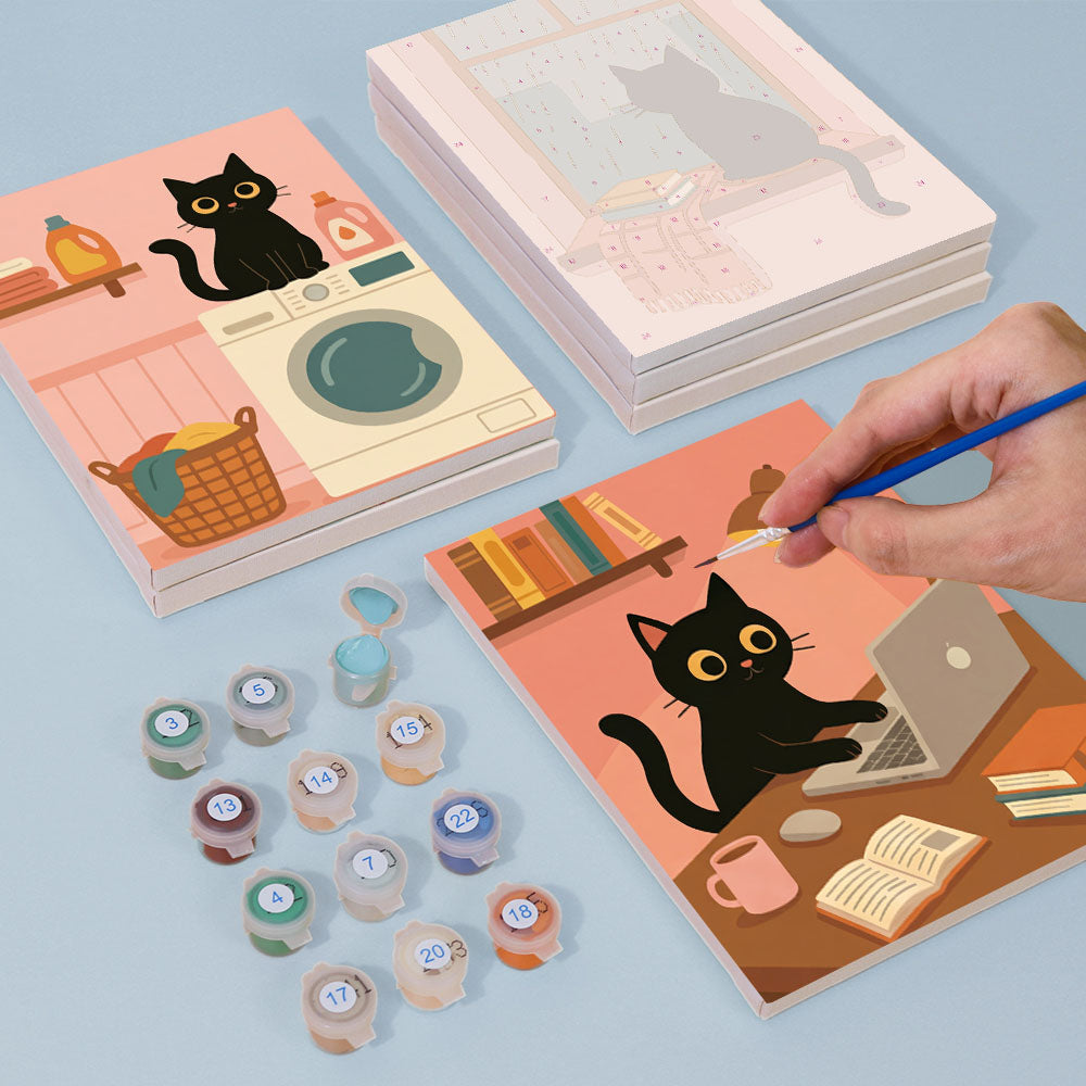 黒猫の日 - 数字塗り絵ミニアート