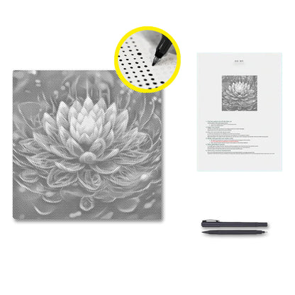 神秘的な蓮の花 - 点描画
