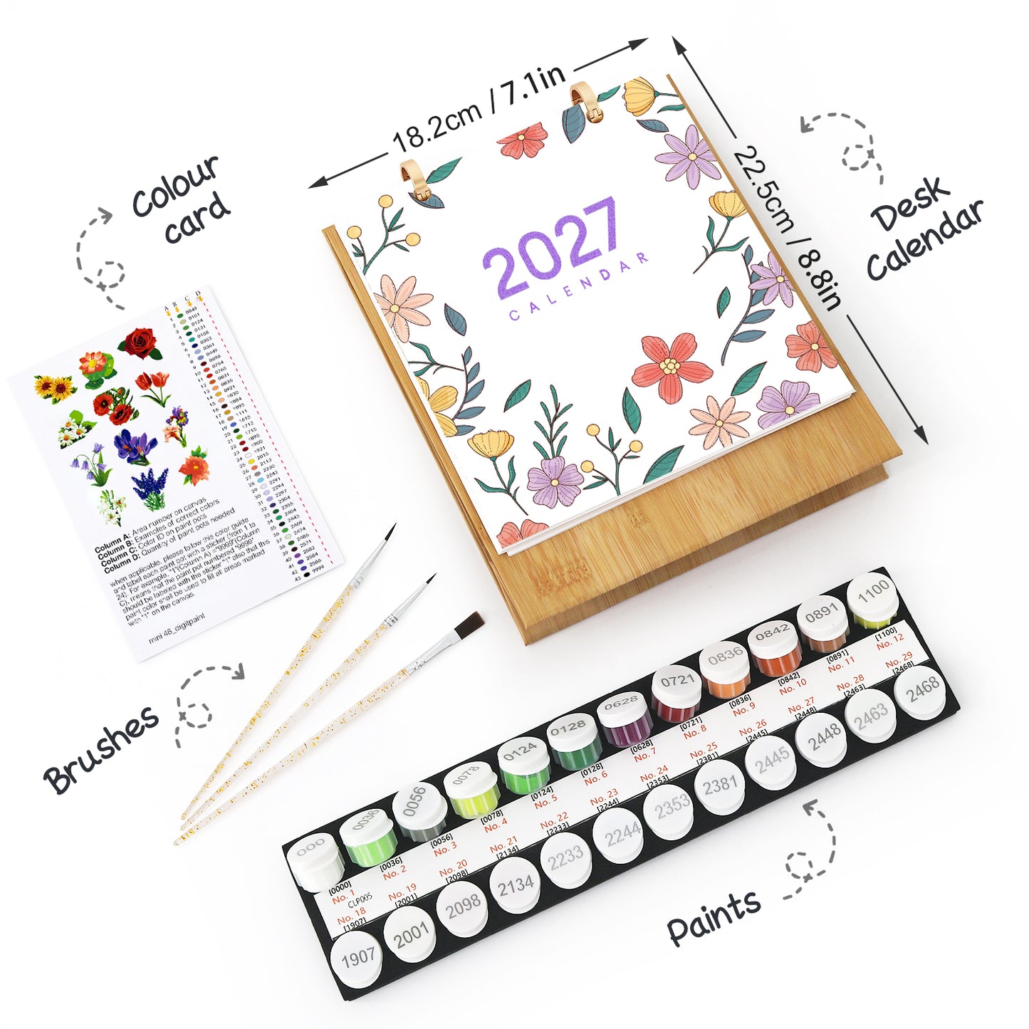 フラワー-2027年ぬり絵カレンダー