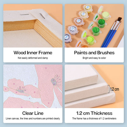 子猫とフルーツ - 数字塗り絵ミニアート