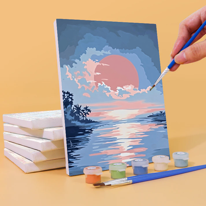 富士山の朝 - 数字塗り絵ミニアート