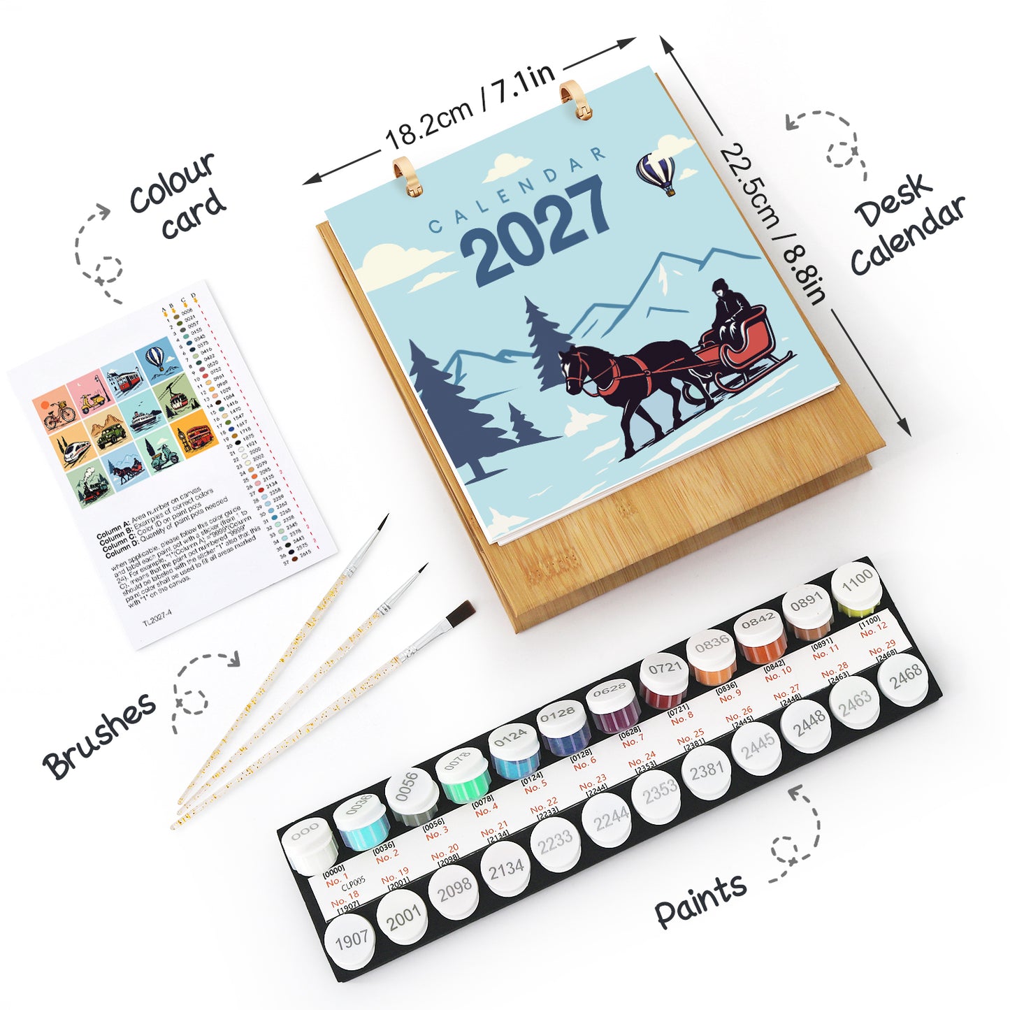 ヴィンテージトラベル-2027年ぬり絵カレンダー