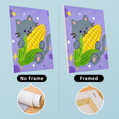 子猫とフルーツ - 数字塗り絵ミニアート