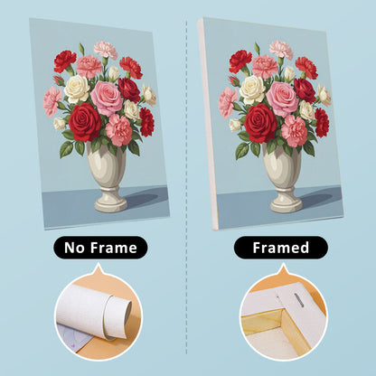 花瓶の花 - 数字塗り絵ミニアート