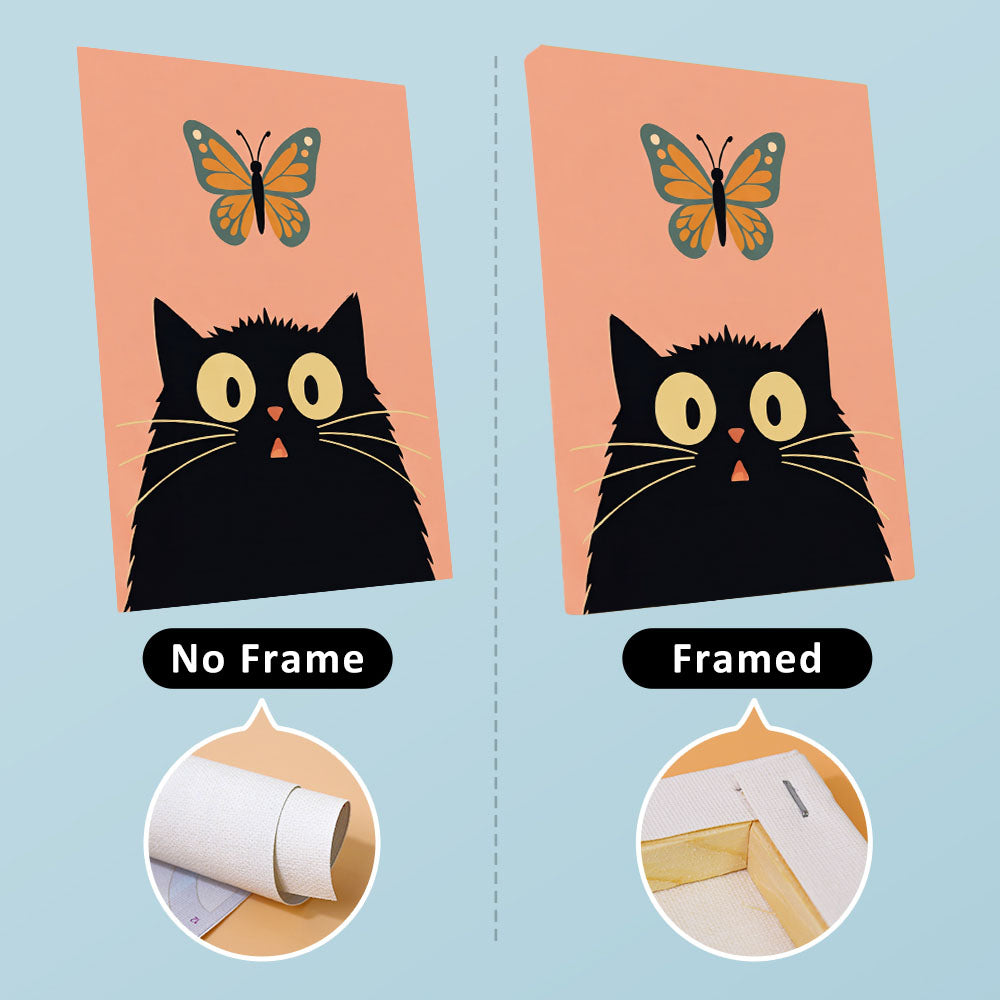 のんびりとした黒猫 - 数字塗り絵ミニアート