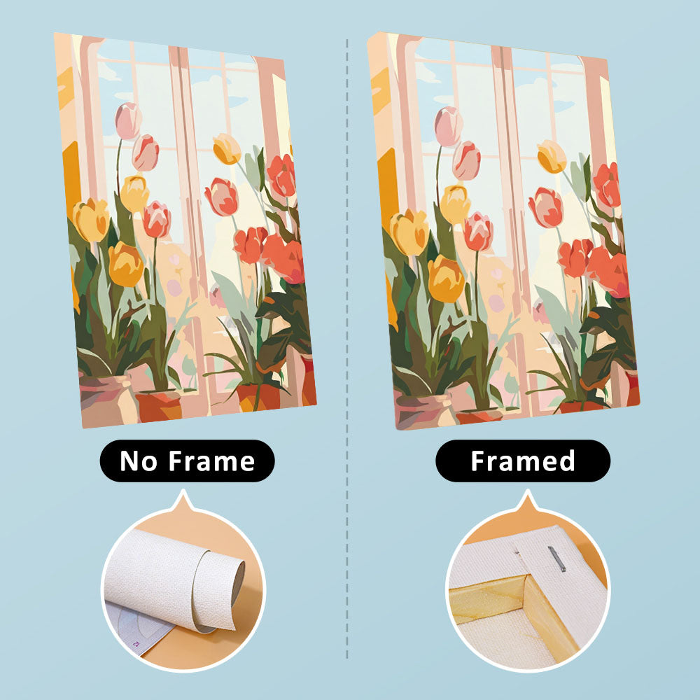 花開く扉 - 数字塗り絵ミニアート