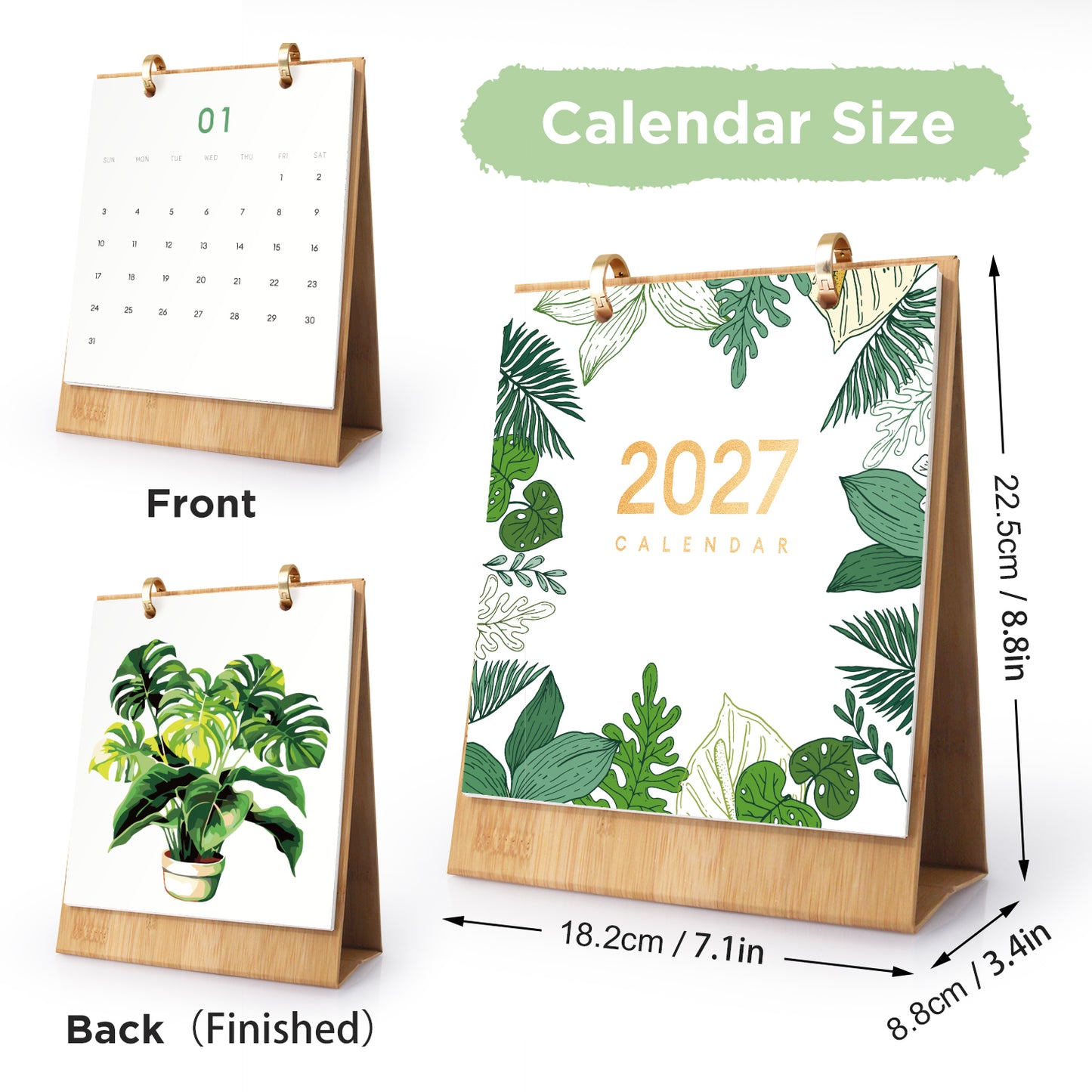植物-2027年ぬり絵カレンダー