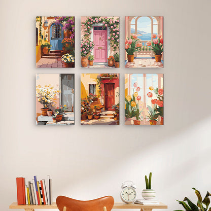 花開く扉 - 数字塗り絵ミニアート