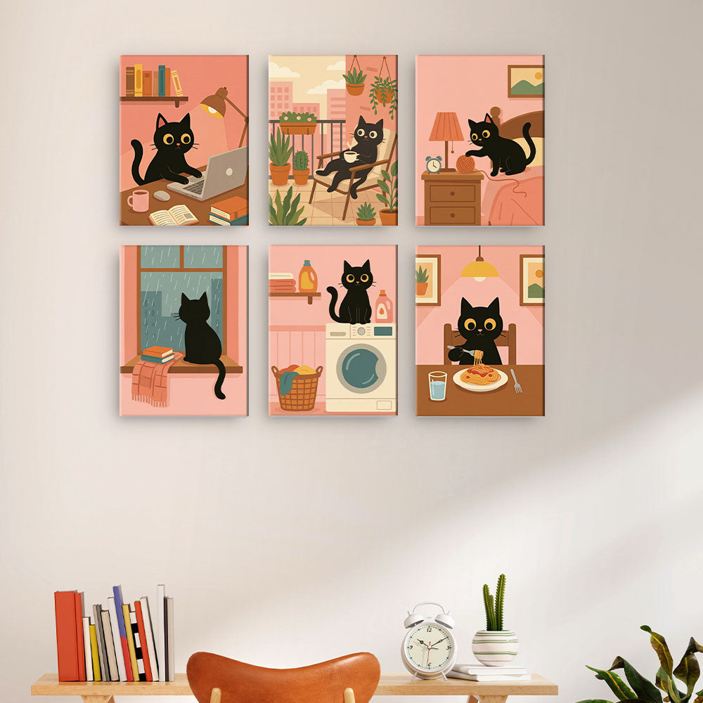 黒猫の日 - 数字塗り絵ミニアート