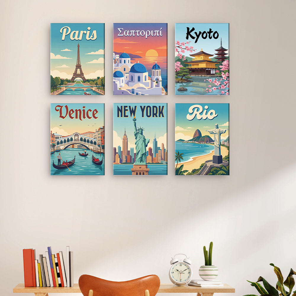 有名な建物 - 数字塗り絵ミニアート