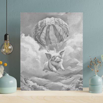 空飛ぶ豚 - 点描画