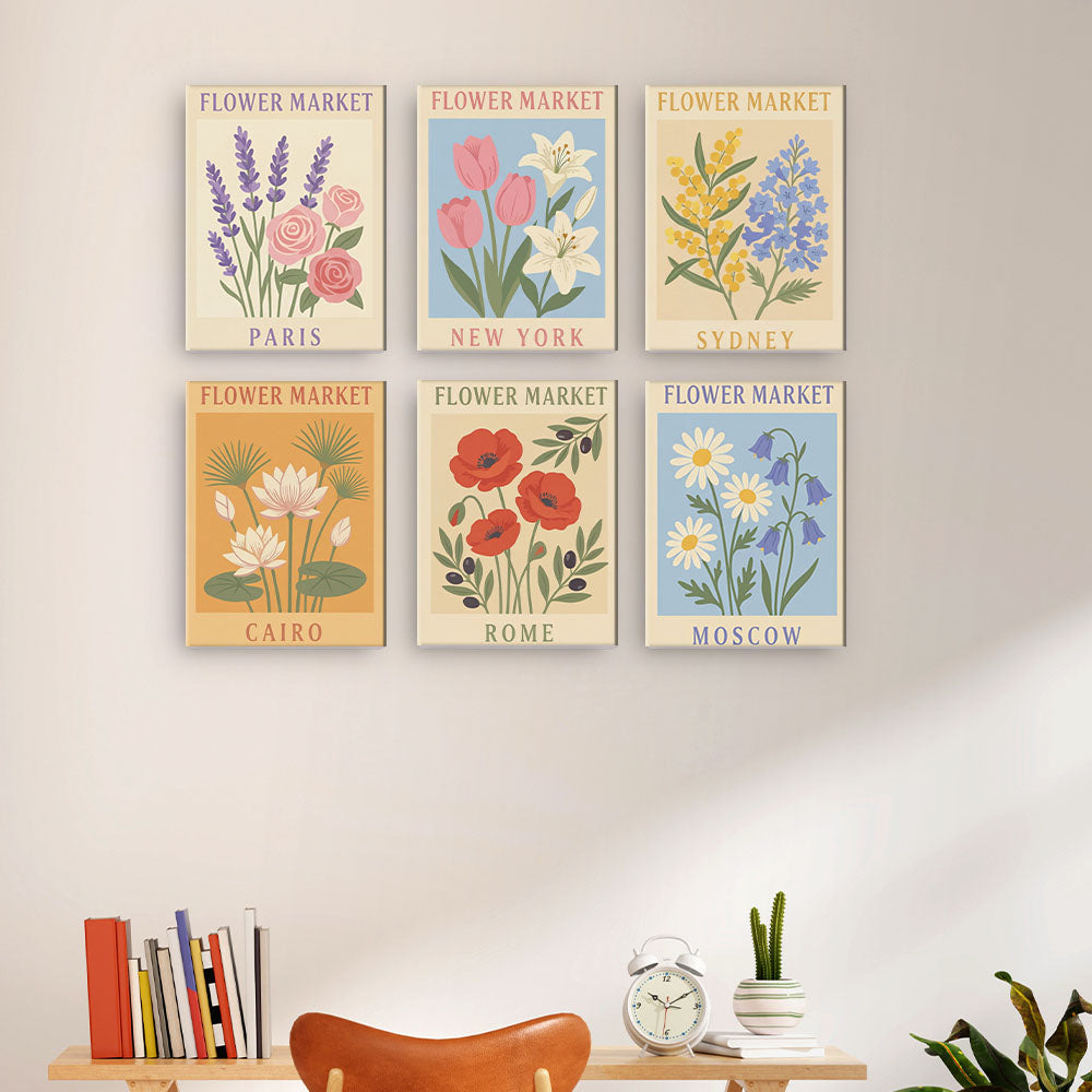 世界の花市場 - 数字塗り絵ミニアート